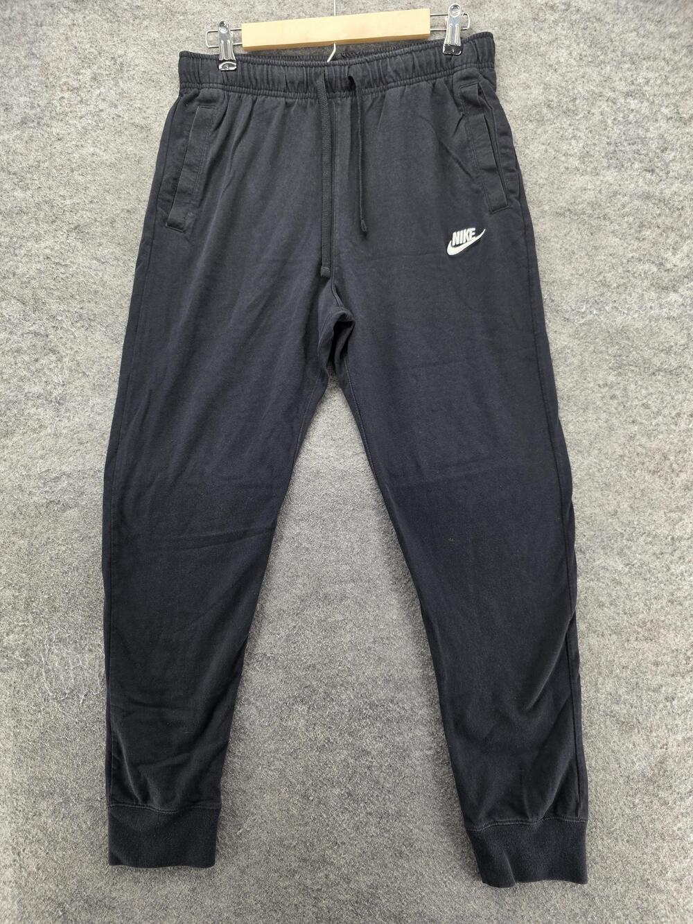 Nike Pants Mens M Black Jogger French Terry Elastic Waist Pockets Drawstring
